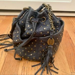 Leather Grommet Studded Olivia Harris Bucket Bag